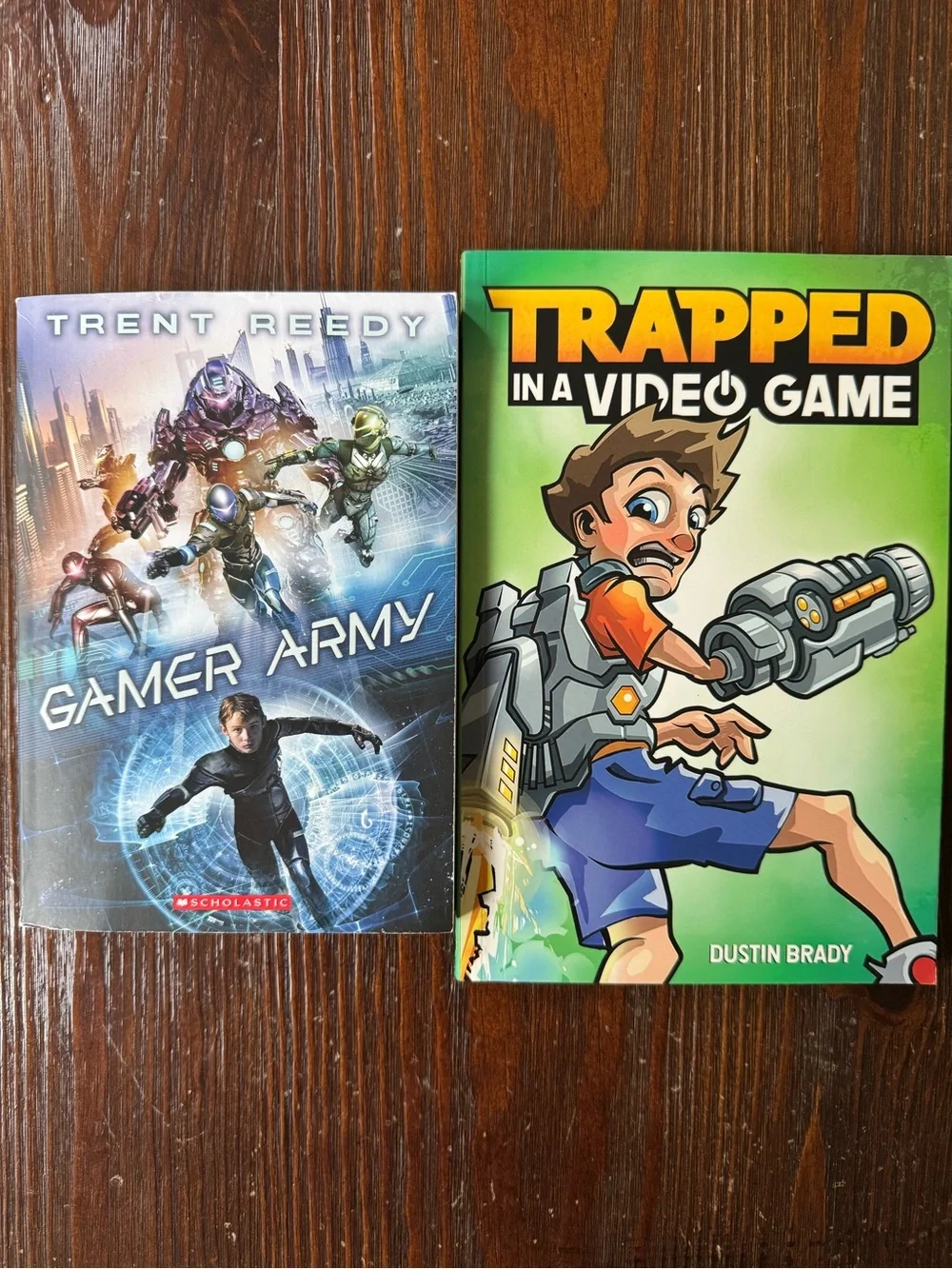 2 YA books for video gamers Trapped in a Video Game Brady & Gamer Army Reedy